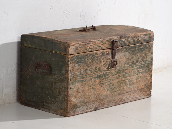 Pequeño cofre antiguo en tonos verdes (c.1920) #78