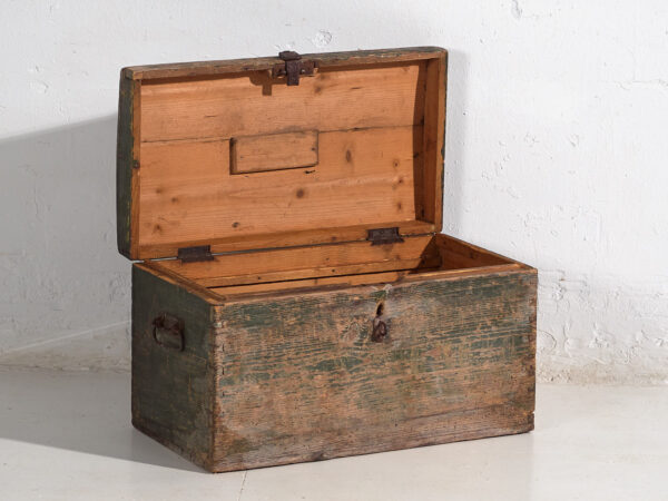Pequeño cofre antiguo en tonos verdes (c.1920) #78