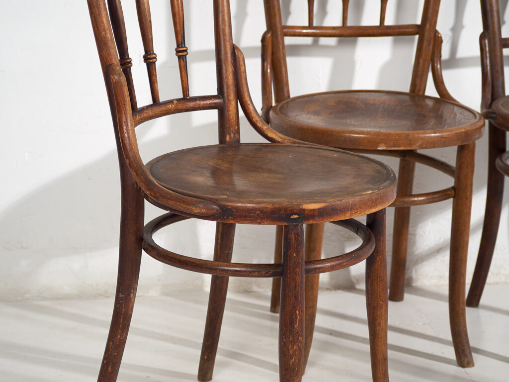 Antiguas sillas Thonet de madera curvada (c.1920). Conjunto de 4 piezas #14