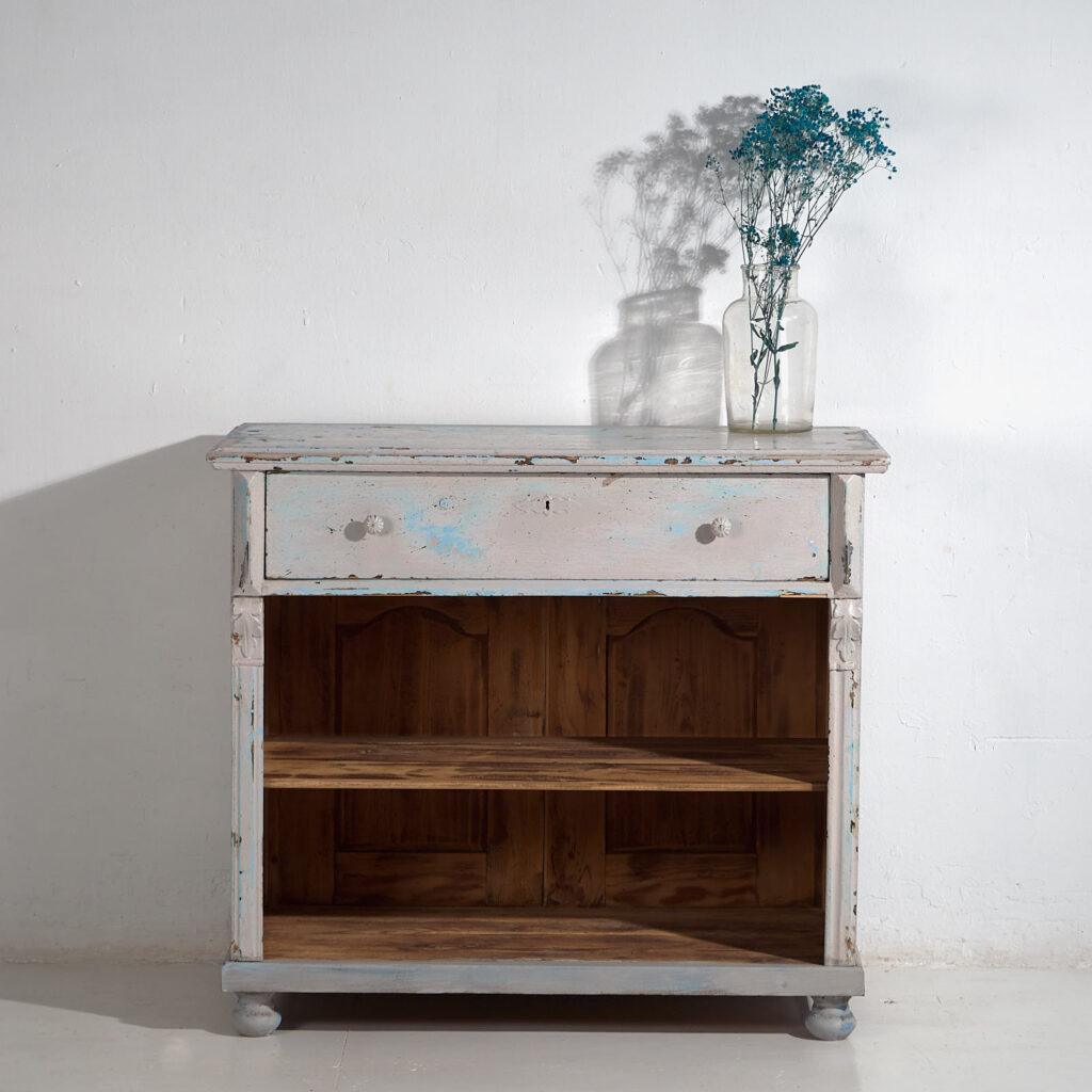 Mostrador antiguo de pátina color azul (c.1940) #81
