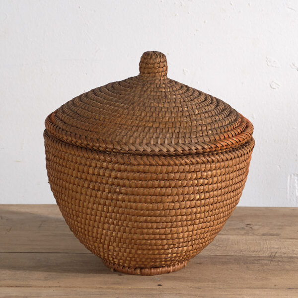 Antique woven rattan basket (c.1920) #1