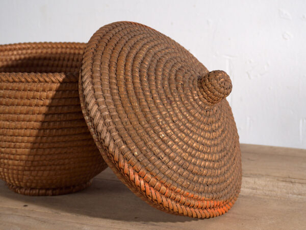 Antique woven rattan basket (c.1920) #1