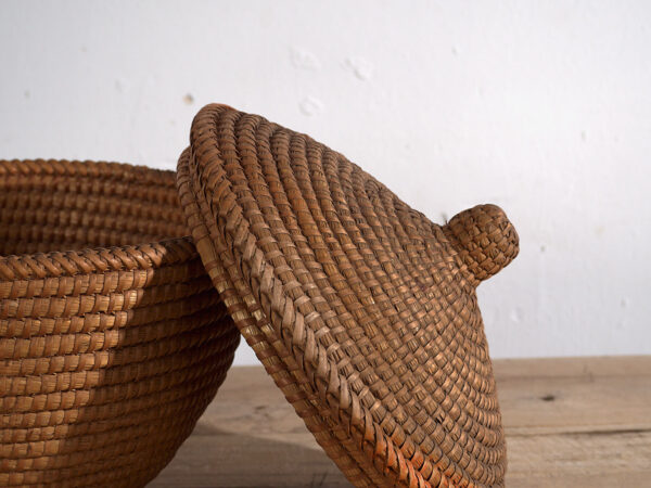 Antique woven rattan basket (c.1920) #1