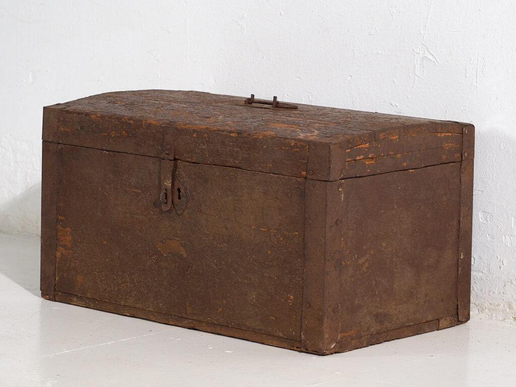 Ancien coffre à armature métallique (c.1920) #3