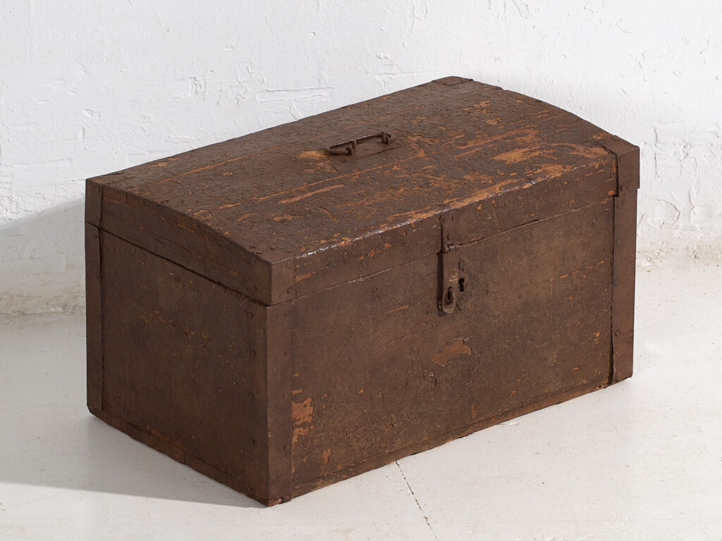 Ancien coffre à armature métallique (c.1920) #3