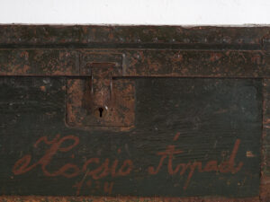 Small antique trunk with metal structure (Year 1934) #8