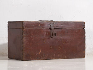 Antiguo cofre de color granate (c.1900) #9