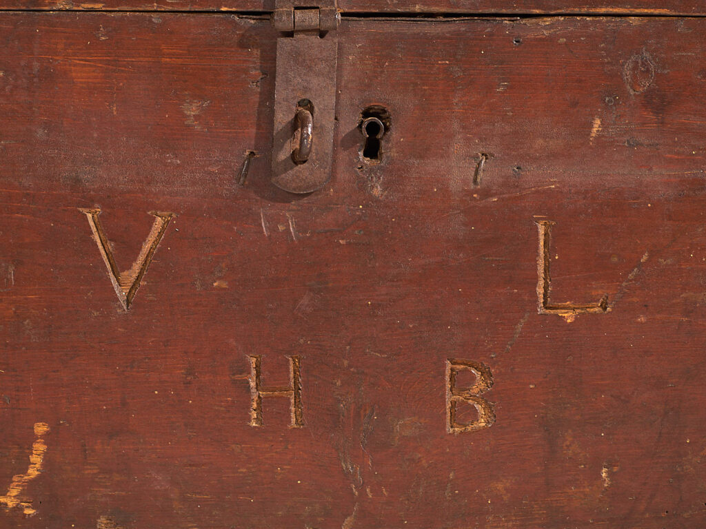 Antiguo cofre de color granate (c.1900) #9