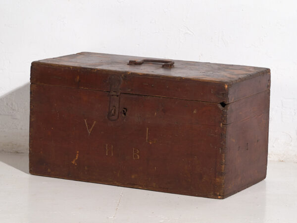 Antiguo cofre de color granate (c.1900) #9