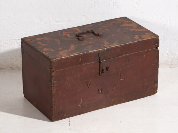 Antiguo cofre de color granate (c.1900) #9
