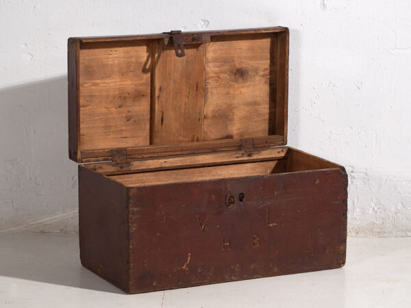 Antiguo cofre de color granate (c.1900) #9