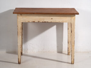 Ancienne table en bois massif blanc (c.1920) #8