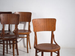 Sillas de madera curvada antiguas (c.1940). Conjunto de 4 piezas #5