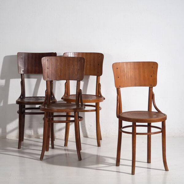 Sillas de madera curvada antiguas (c.1940). Conjunto de 4 piezas #5