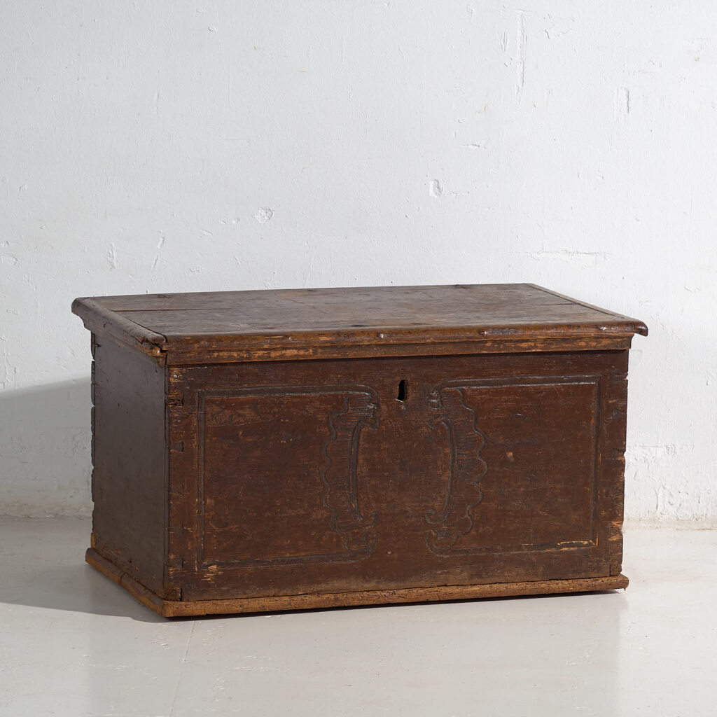 Baúl antiguo de madera maciza fechado Año 1836 #13