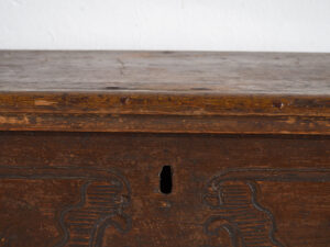 Baúl antiguo de madera maciza fechado Año 1836 #13