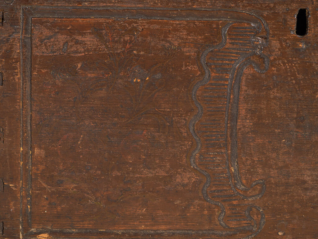 Baúl antiguo de madera maciza fechado Año 1836 #13