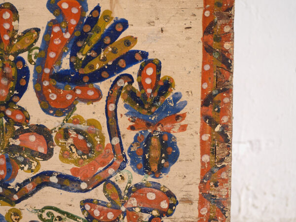 Antiguo baúl pintado a mano de estilo folclórico (c.1880) #14