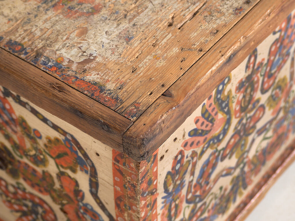 Antique hand painted folk style trunk (c.1880) #14