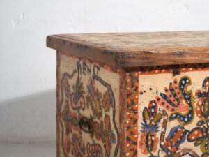 Antique hand painted folk style trunk (c.1880) #14