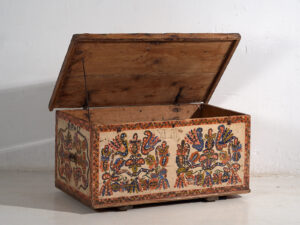 Antique hand painted folk style trunk (c.1880) #14