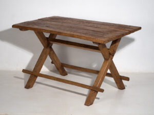 Mesa de comedor antigua en forma de X (c.1920) #16