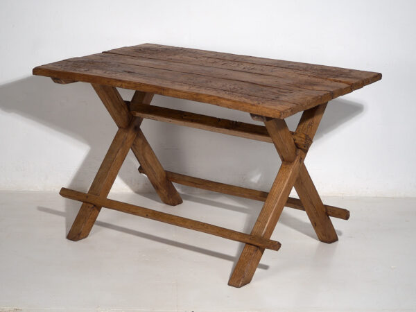Antique dining table in X shape (c.1920) #16