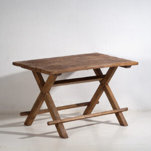 Mesa de comedor antigua en forma de X (c.1920) #16