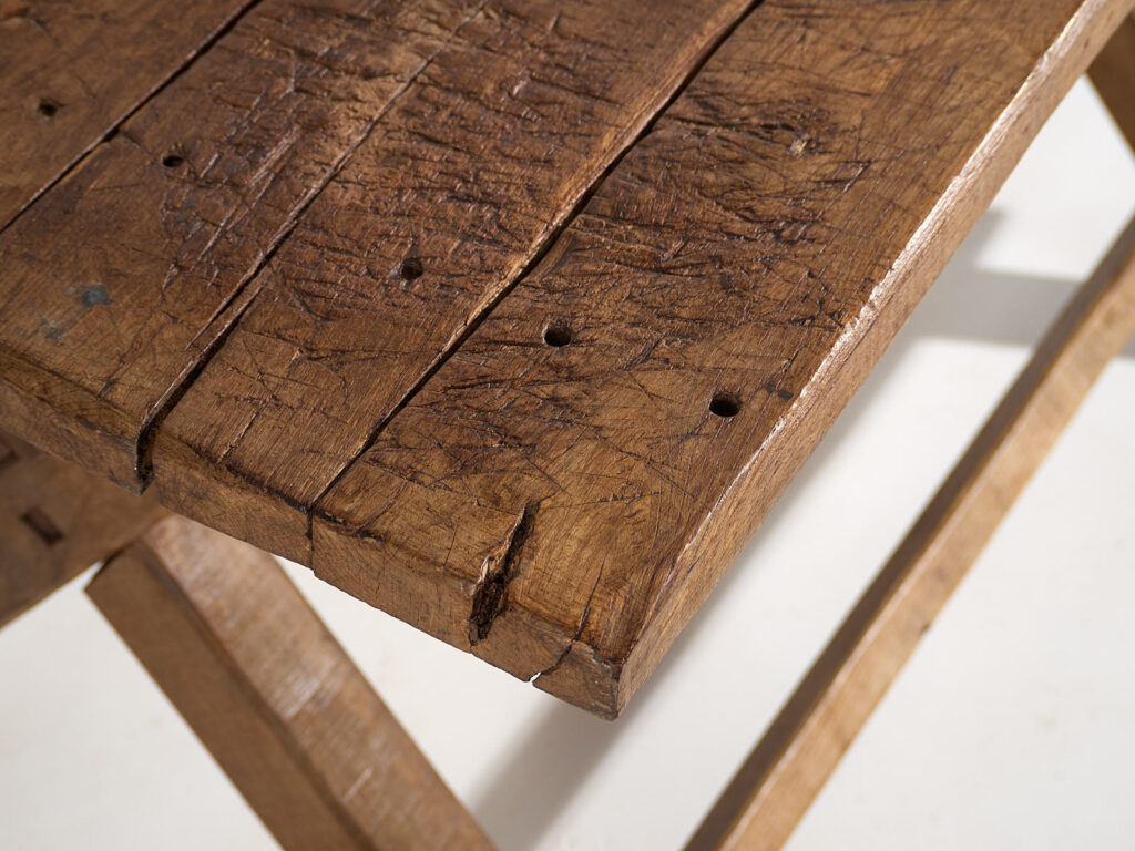 Mesa de comedor antigua en forma de X (c.1920) #16