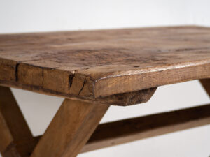 Mesa de comedor antigua en forma de X (c.1920) #16