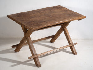 Mesa de comedor antigua en forma de X (c.1920) #16