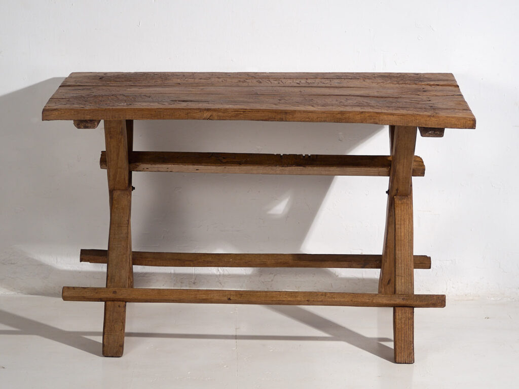 Mesa de comedor antigua en forma de X (c.1920) #16