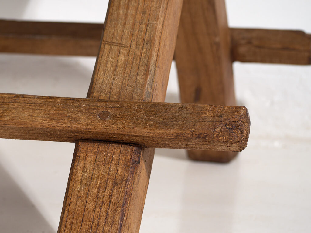 Mesa de comedor antigua en forma de X (c.1920) #16