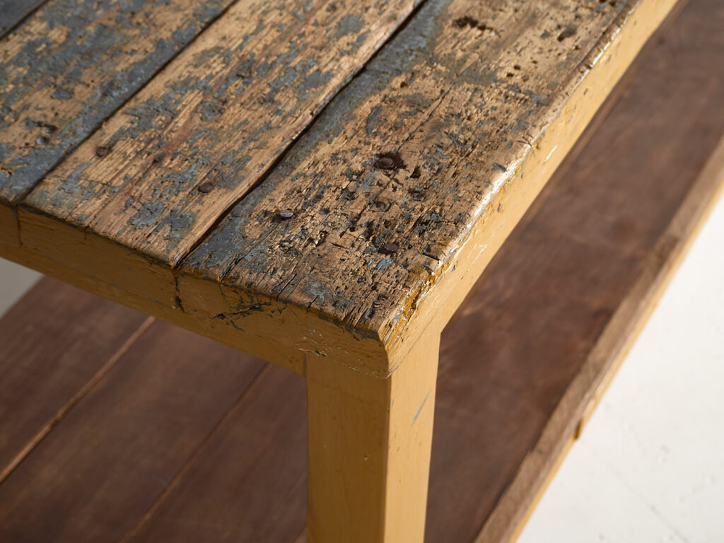Mesa larga antigua con bandeja inferior (c.1920) #17