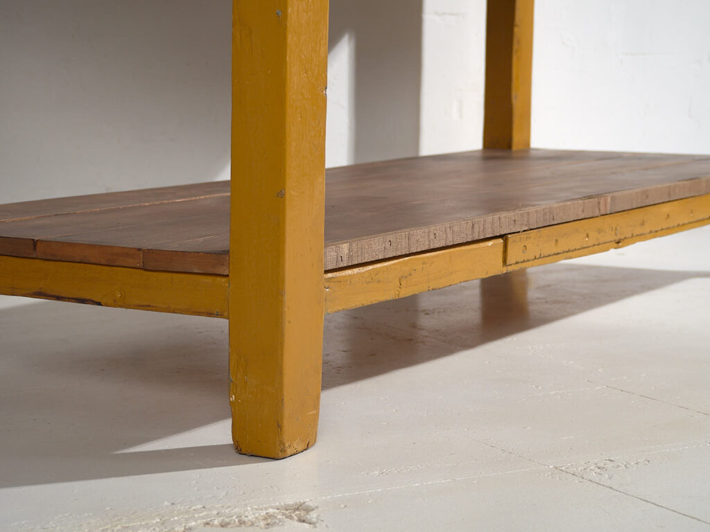 Mesa larga antigua con bandeja inferior (c.1920) #17