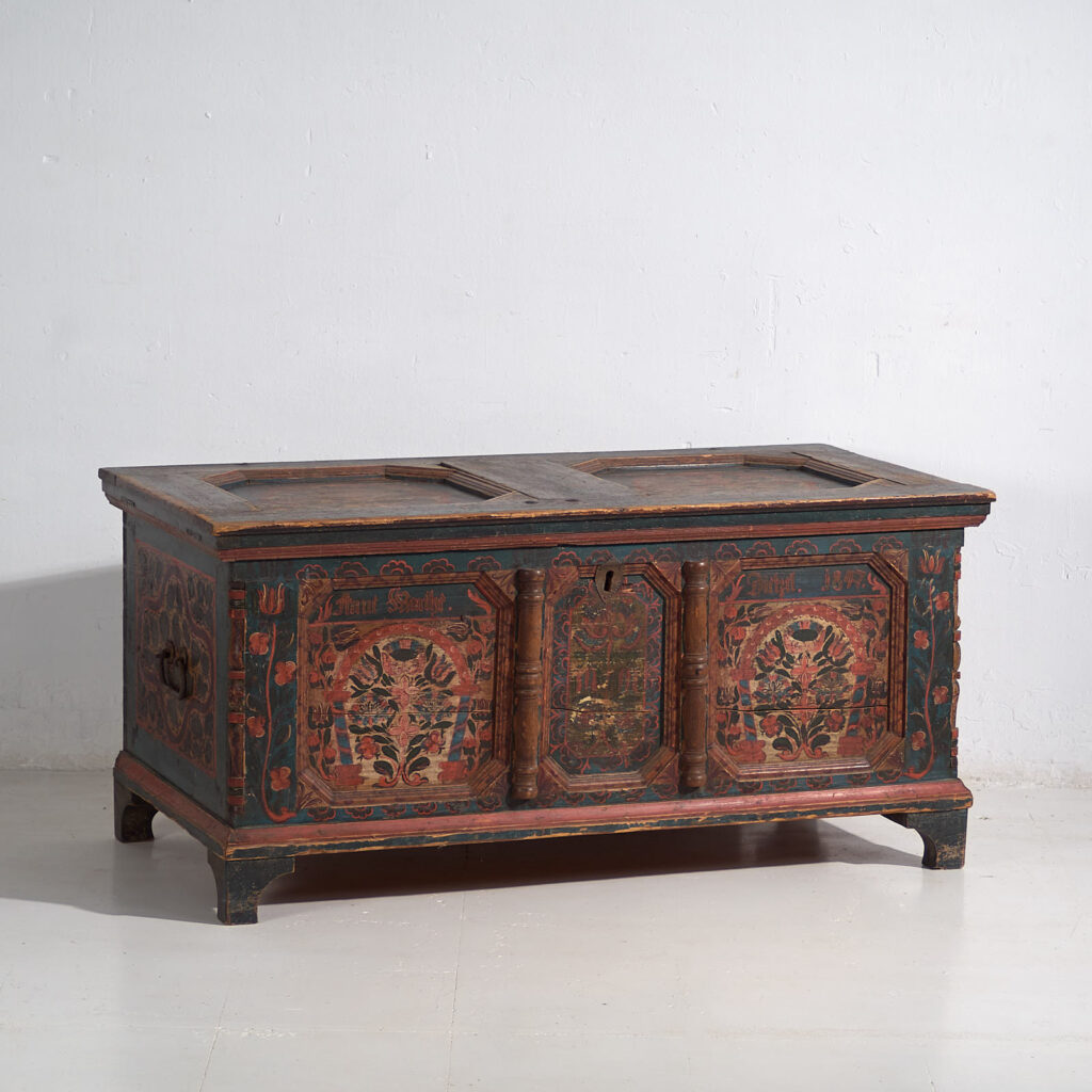 Antique hand painted trunk dated 1847 #22