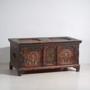 Baúl antiguo pintado a mano fechado Año 1847 #22