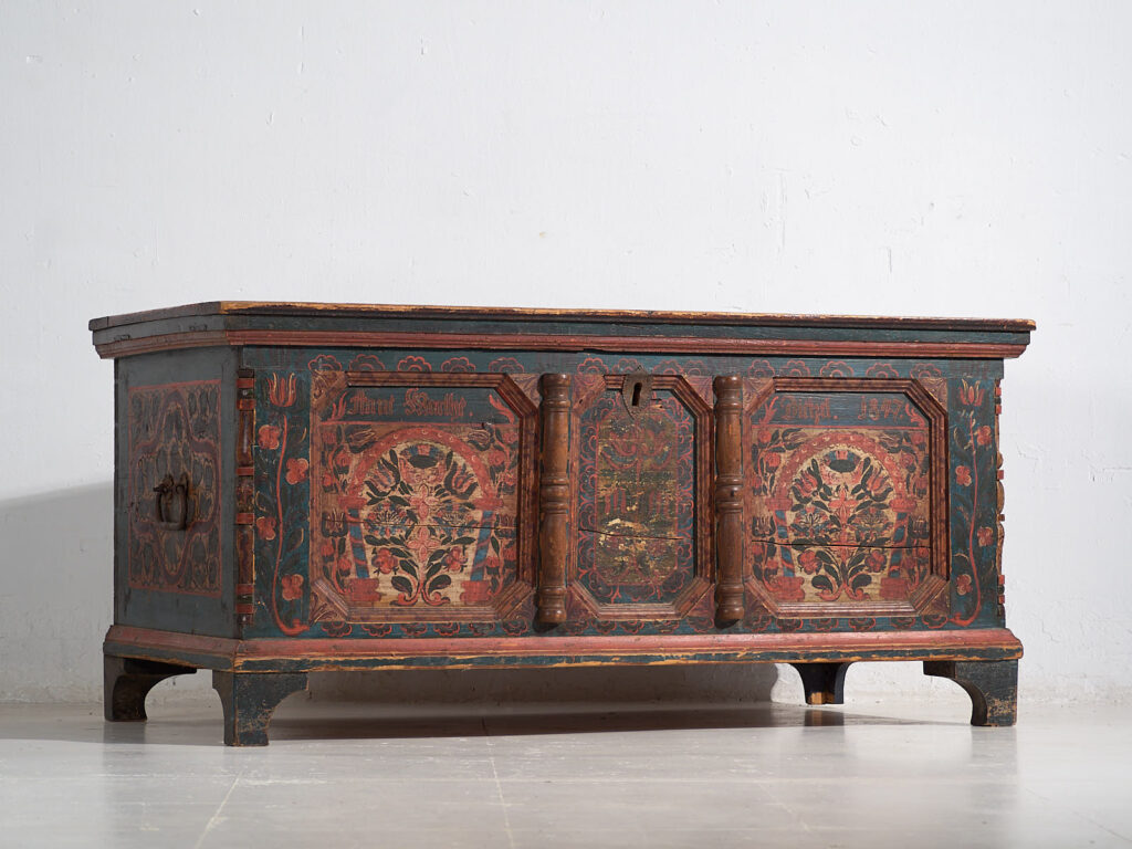Antique hand painted trunk dated 1847 #22