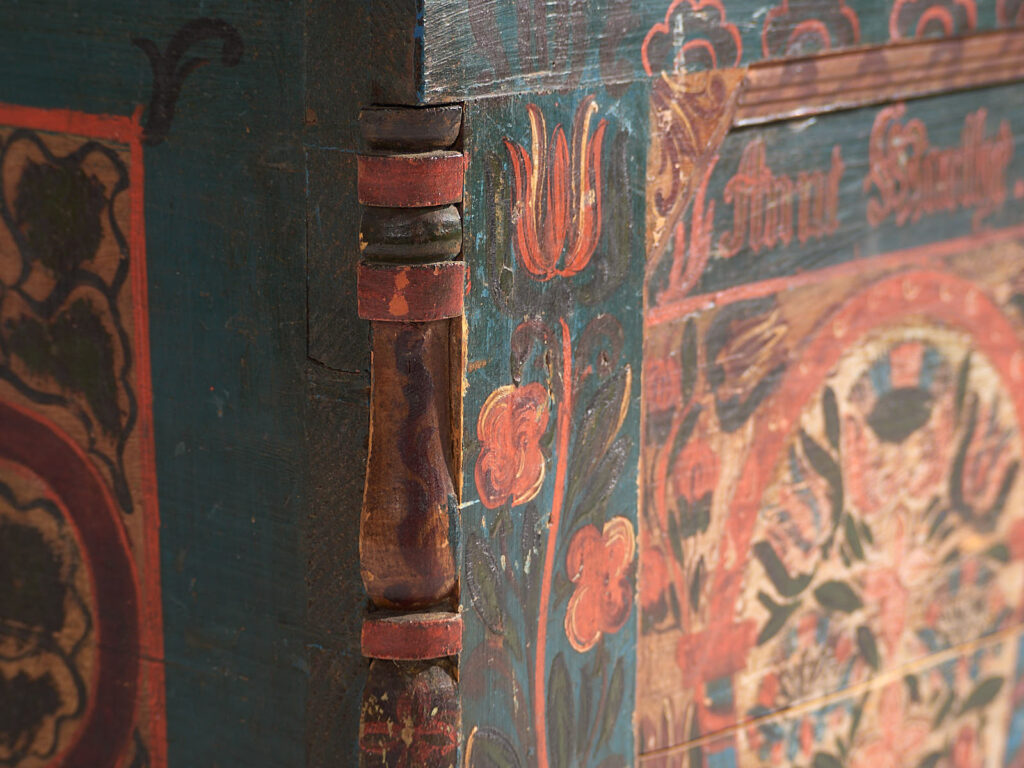 Antique hand painted trunk dated 1847 #22