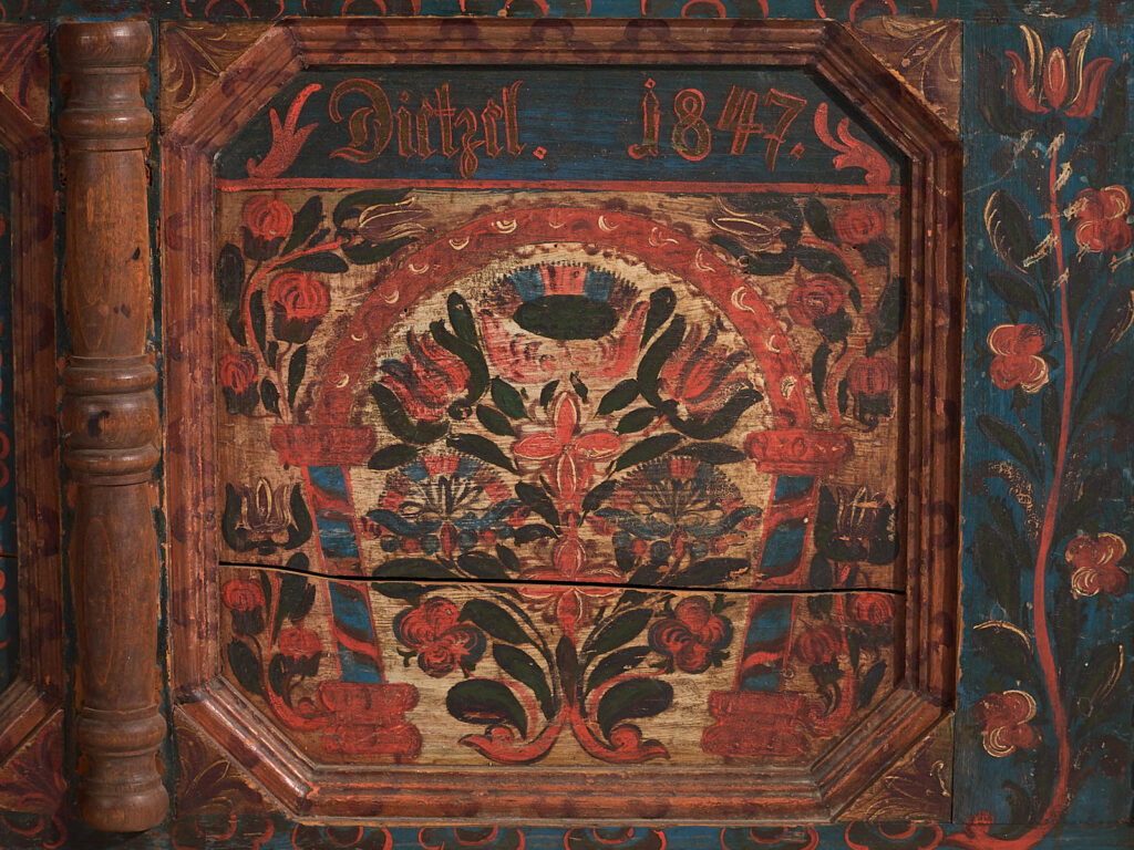 Antique hand painted trunk dated 1847 #22