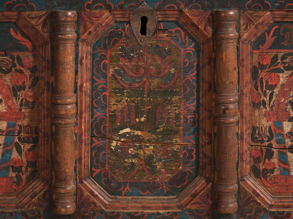 Antique hand painted trunk dated 1847 #22