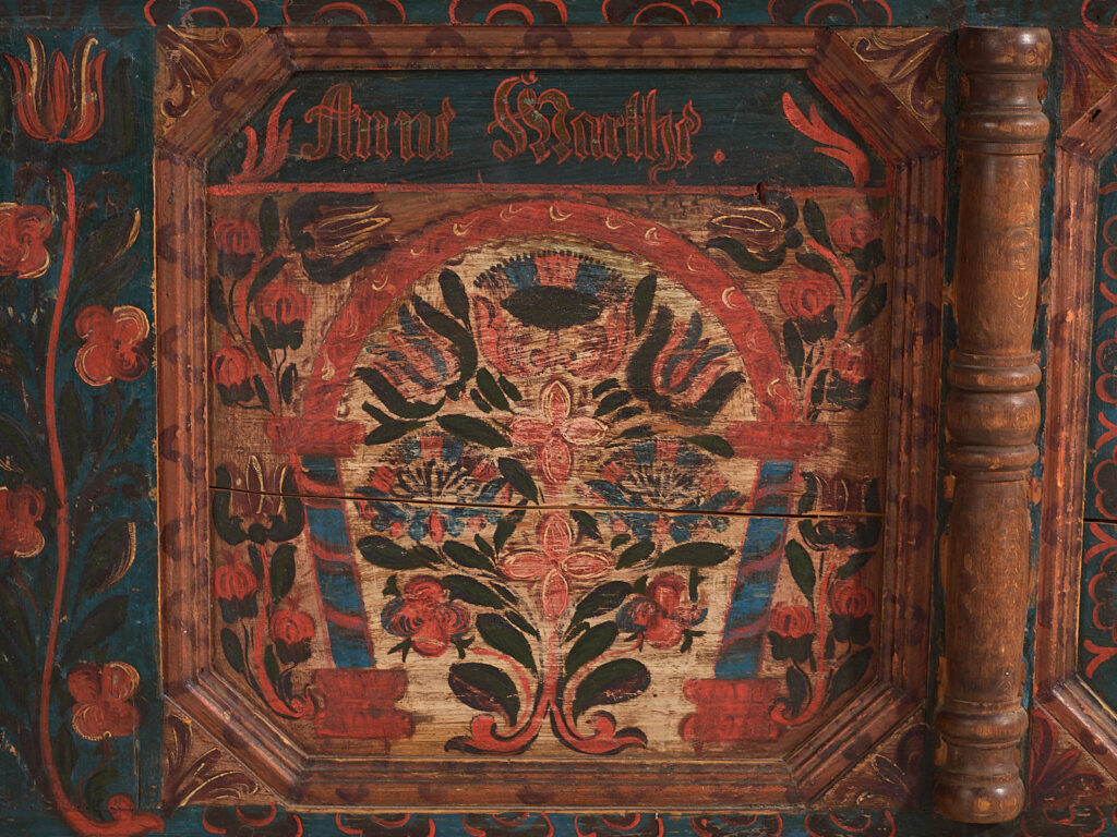 Antique hand painted trunk dated 1847 #22