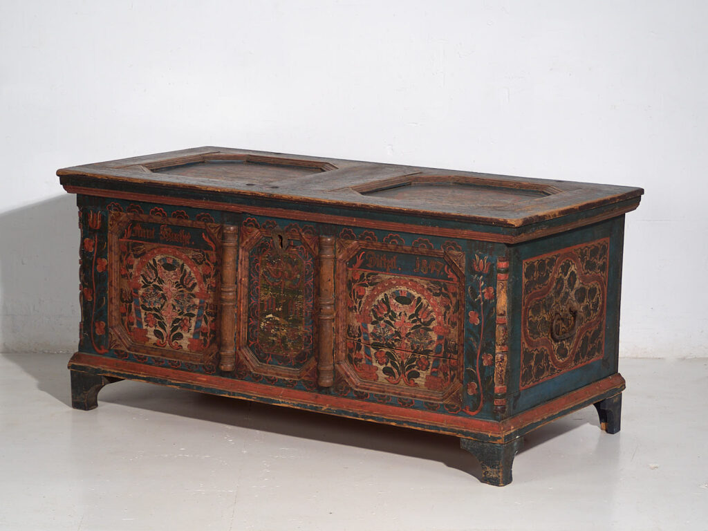 Antique hand painted trunk dated 1847 #22