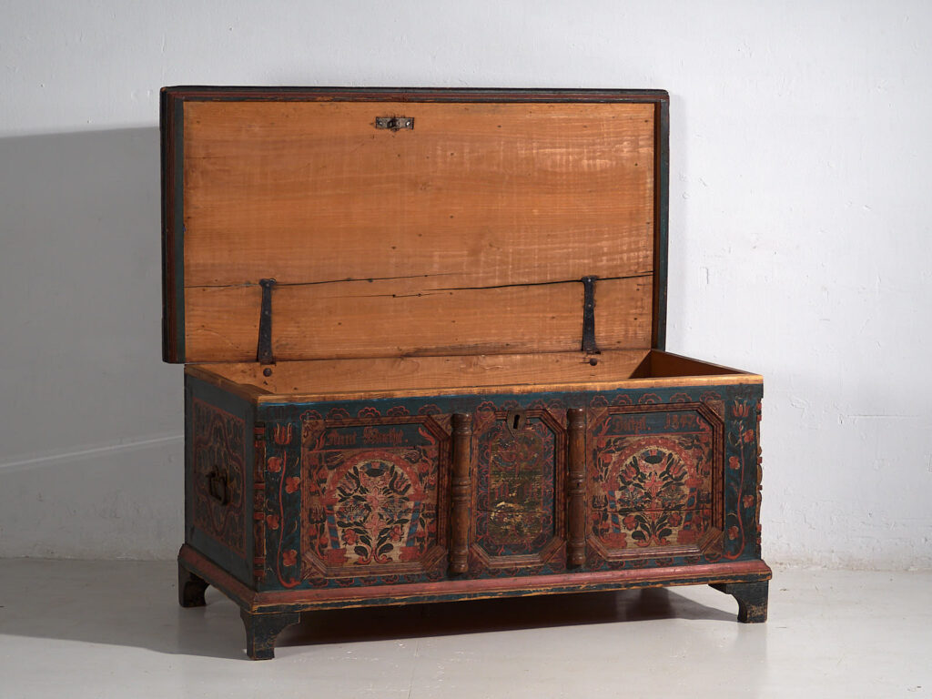 Antique hand painted trunk dated 1847 #22