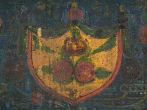 Malle ancienne peint à la main - Europe centrale (vers 1850)