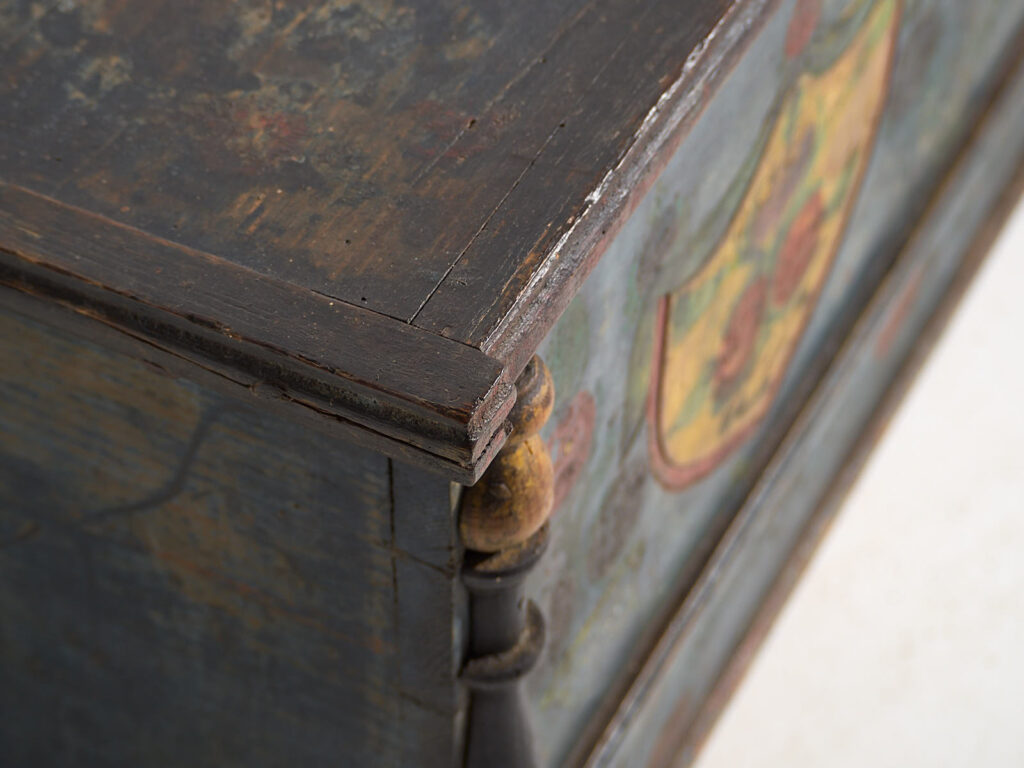 Malle ancienne peint à la main - Europe centrale (vers 1850)