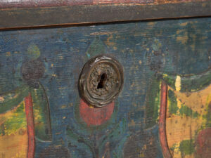 Malle ancienne peint à la main - Europe centrale (vers 1850)