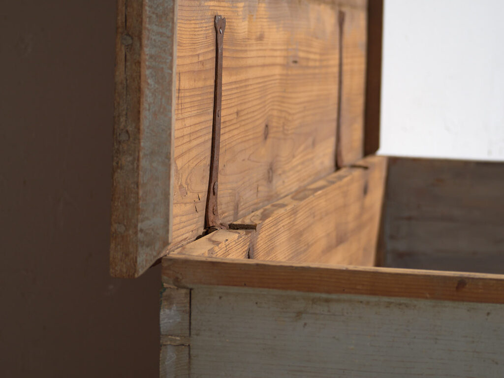 Antique gray trunk with floral details dated 1878 #26