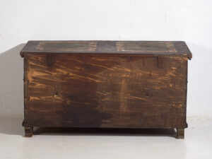 Antique blue trunk with hand painted floral details (c.1870) #2