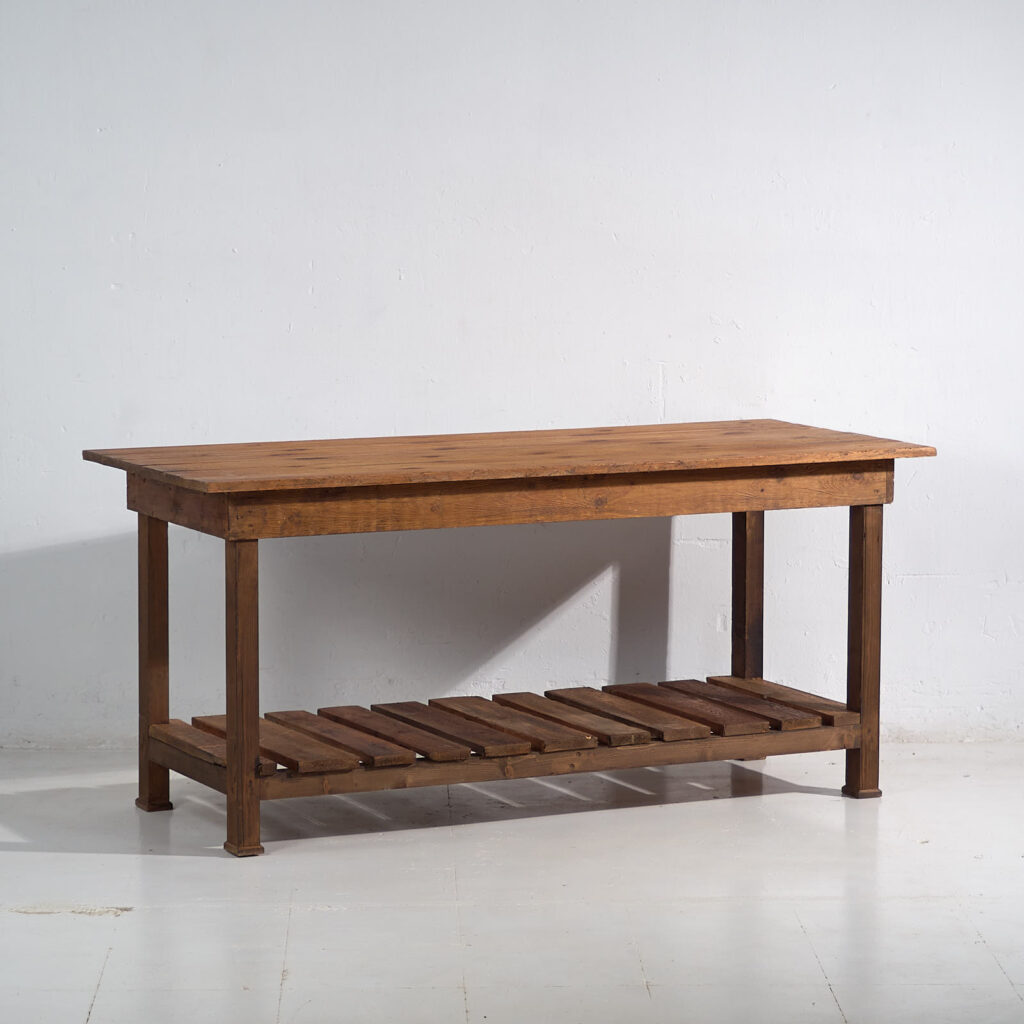 Antigua isla de cocina de madera maciza (c.1920) #5